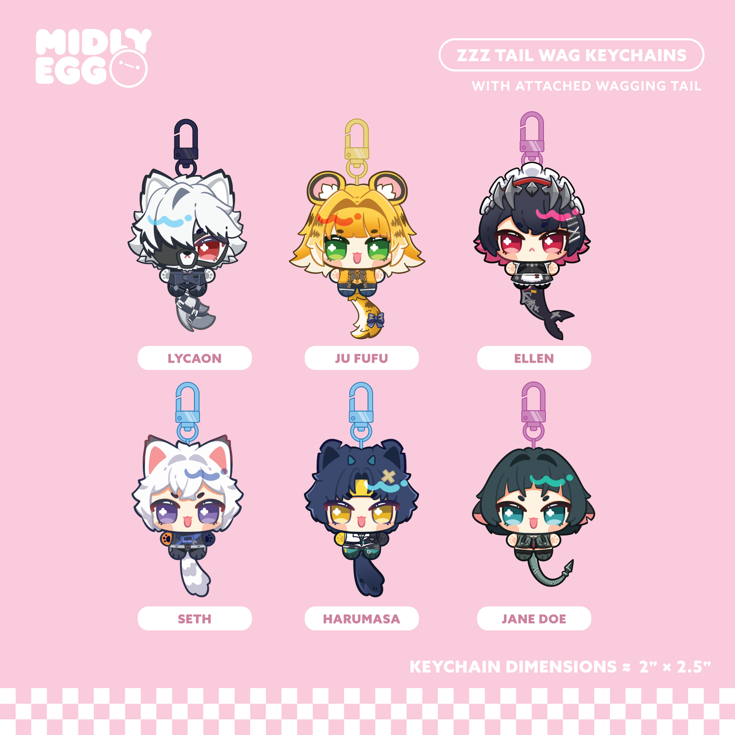 ZZZ Tail Wagging Keychain