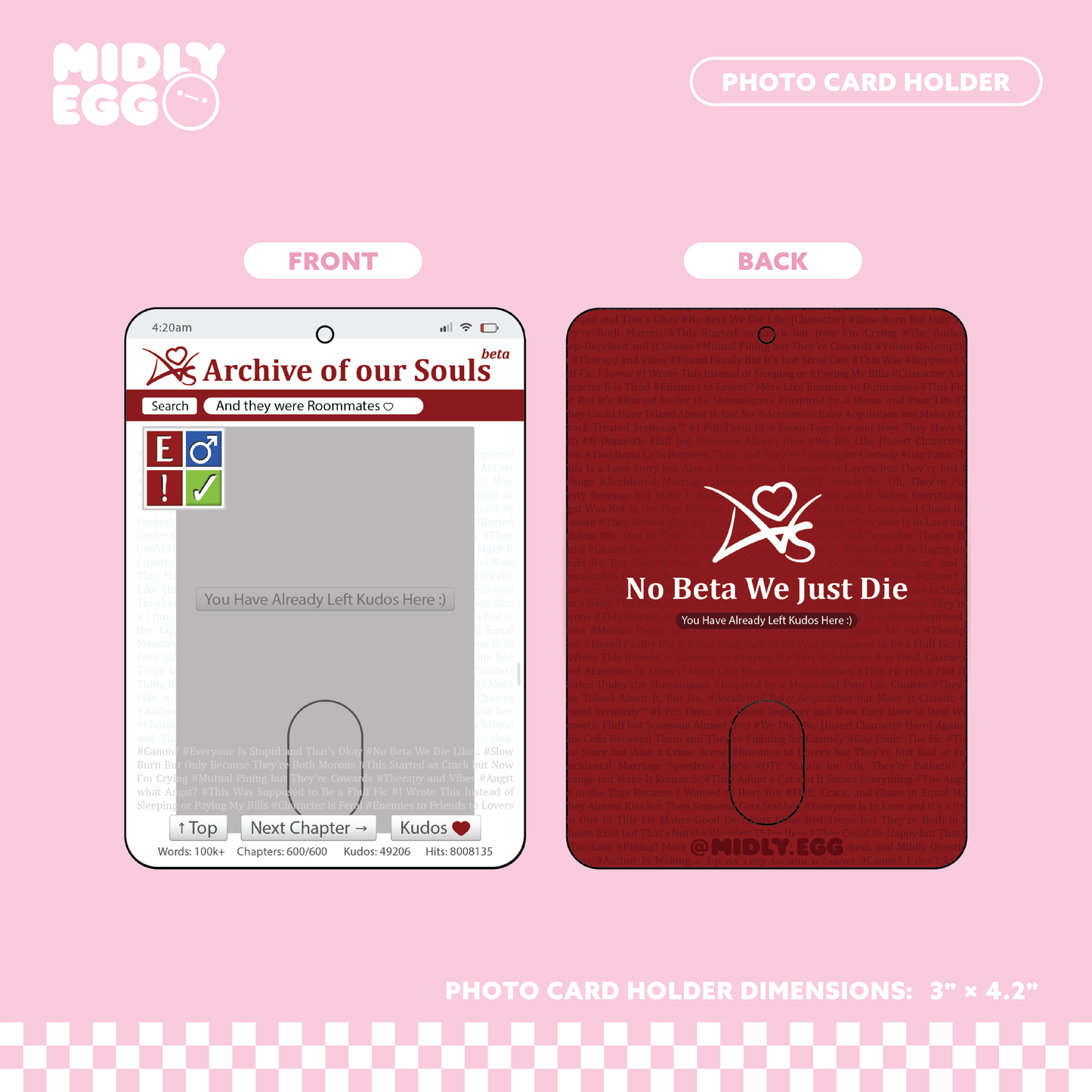 AO3 Photo Card Holder