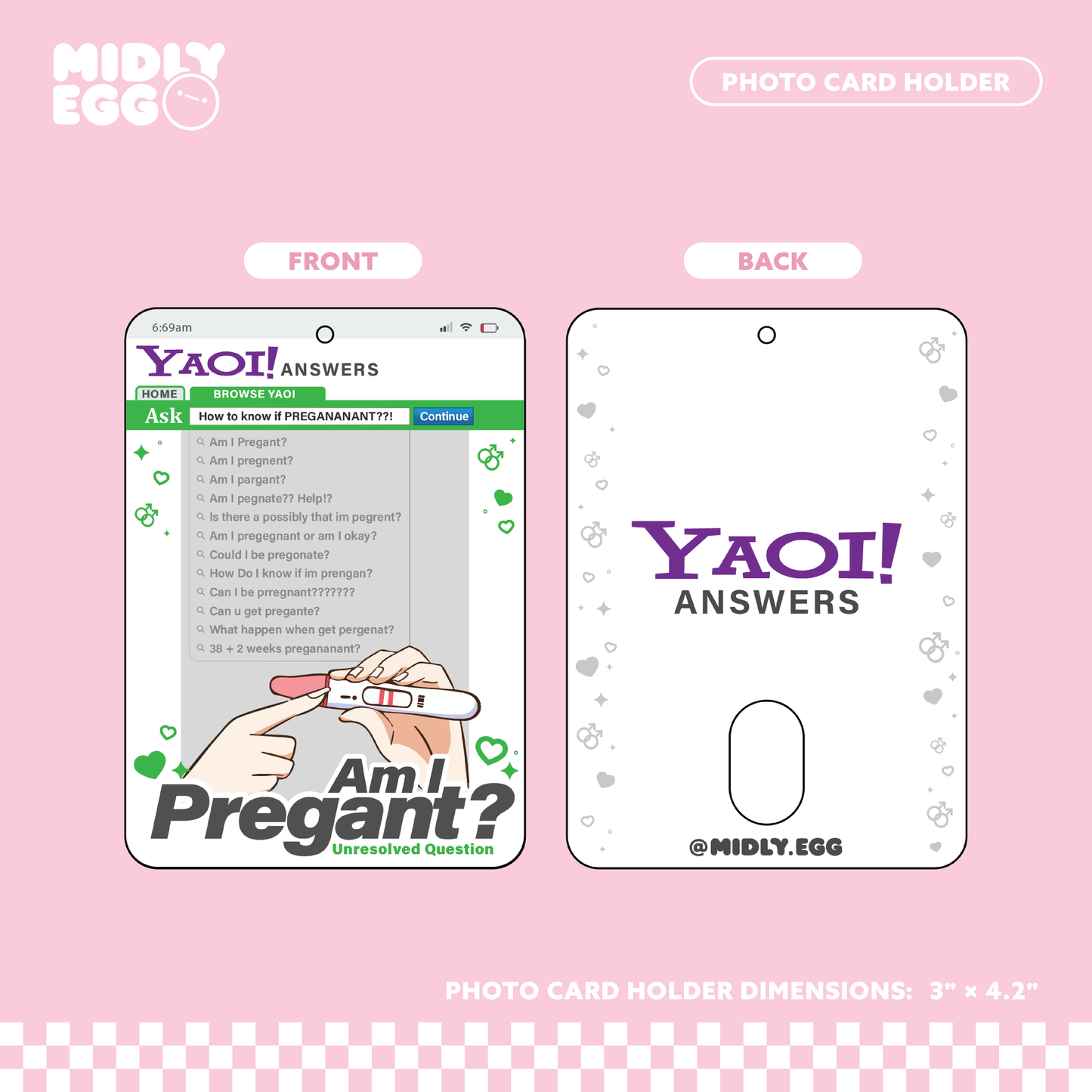 Am I Pregant? Photo Card Holder