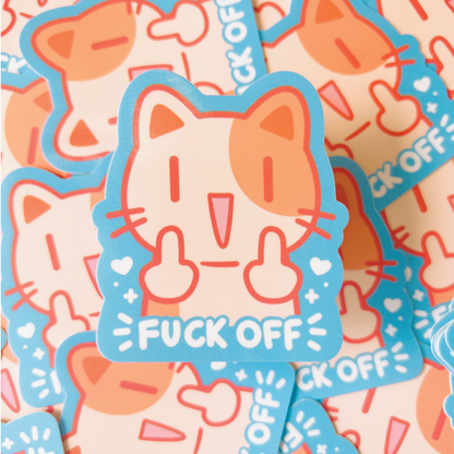 F Off Cat Sticker