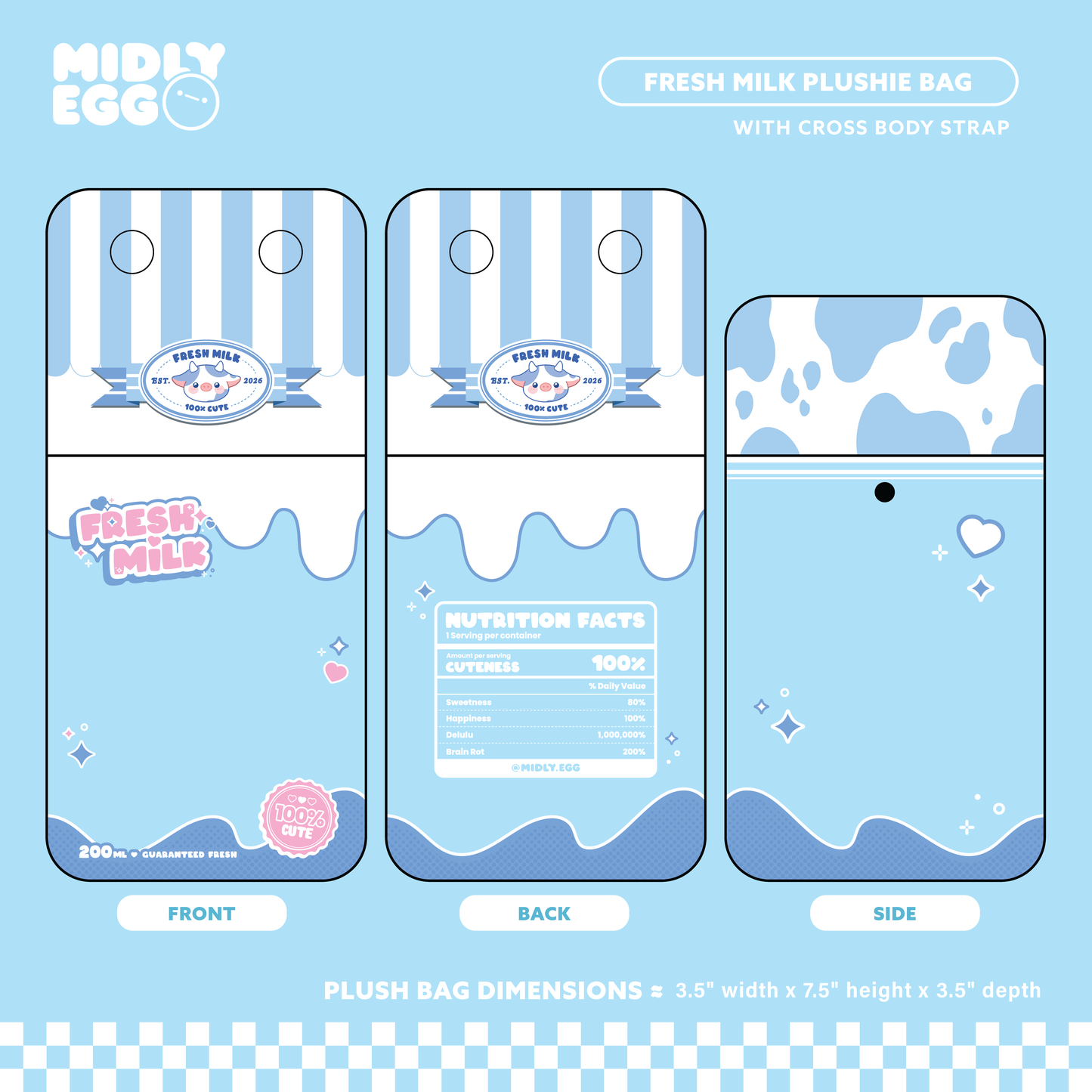 Fresh Milk Plushie Bag