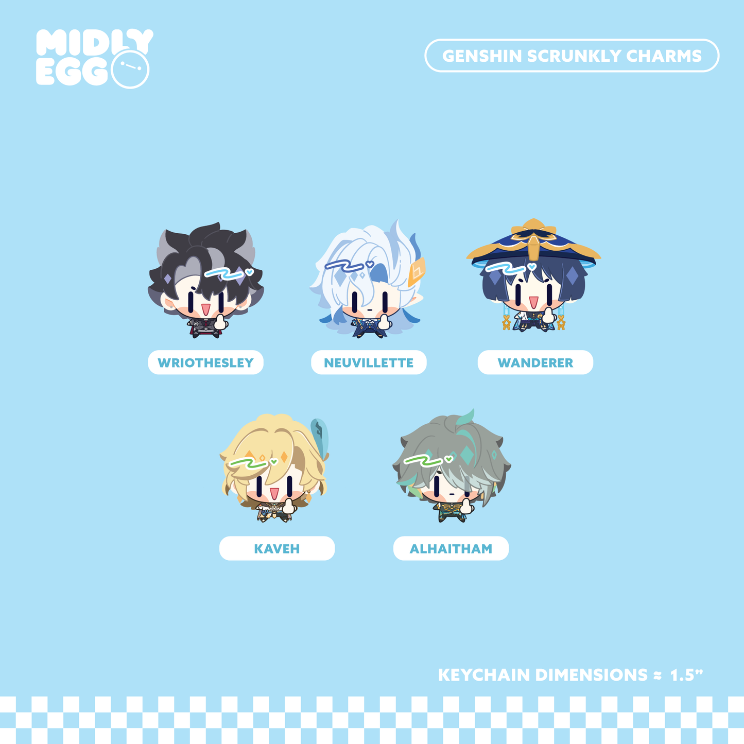 Genshin Scrunkly Middle Finger Charms