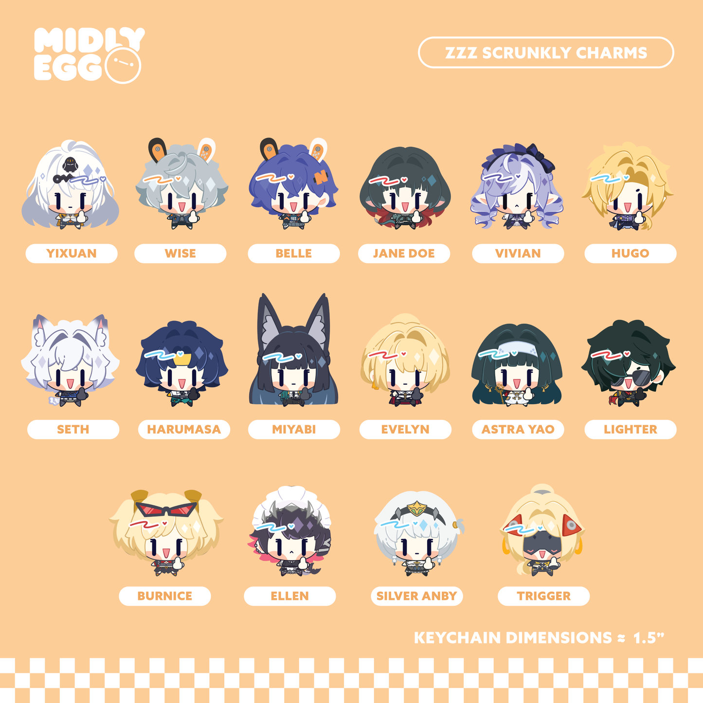 ZZZ Scrunkly Middle Finger Charms