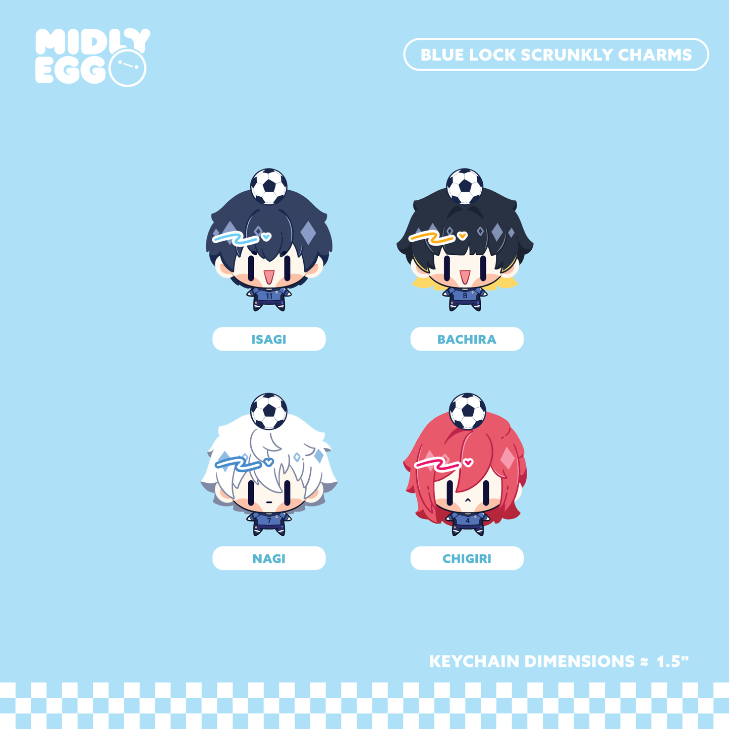 Blue Lock Scrunkly Charms