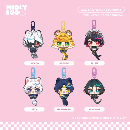 ZZZ Tail Wagging Keychain