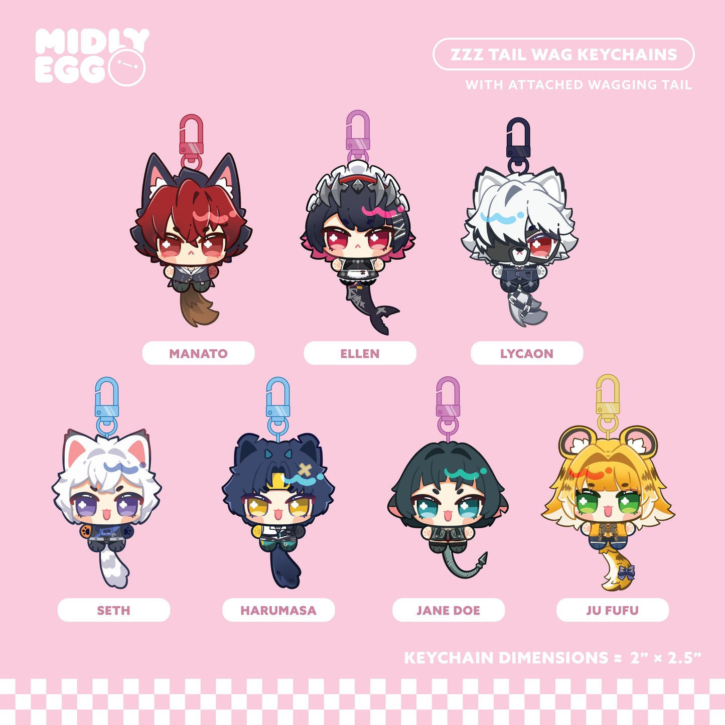 ZZZ Tail Wagging Keychain