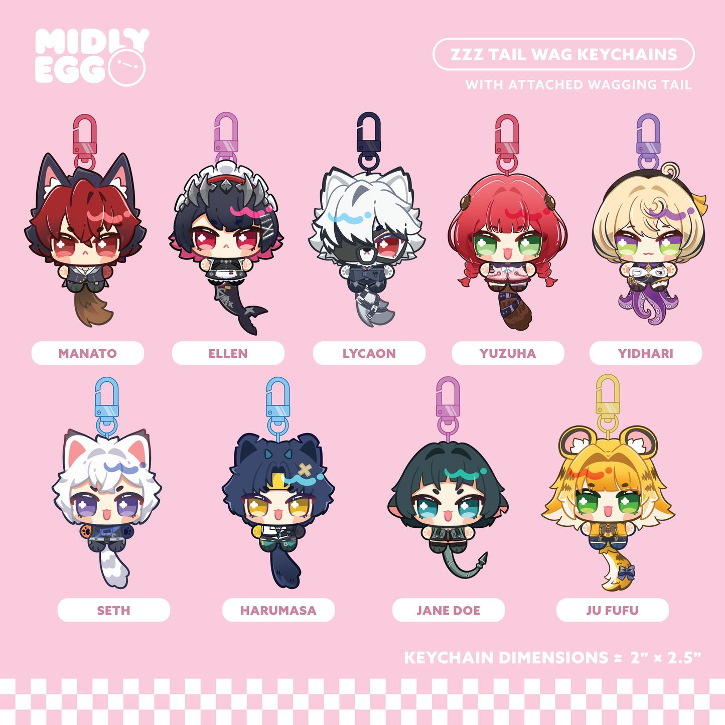 ZZZ Tail Wagging Keychain