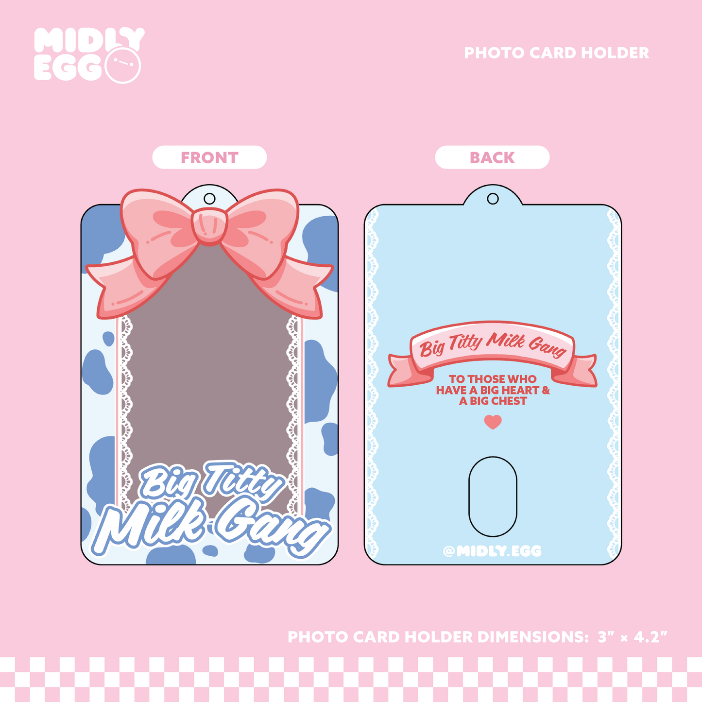 Big Titty Milk Gang Photo Card Holder